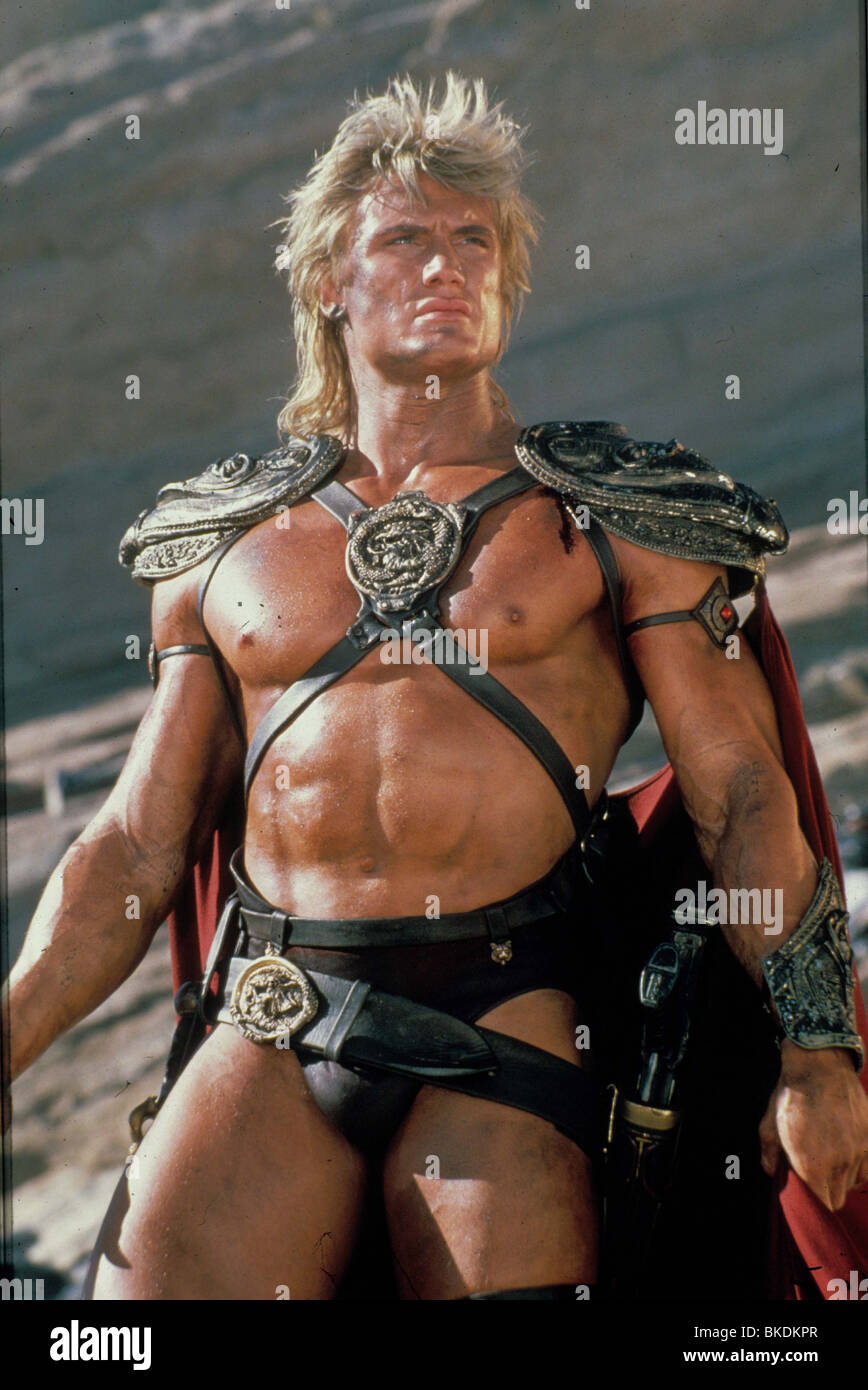 MASTERS OF THE UNIVERSE (1987) DOLPH LUNDGREN MOU 047 Stock Photo