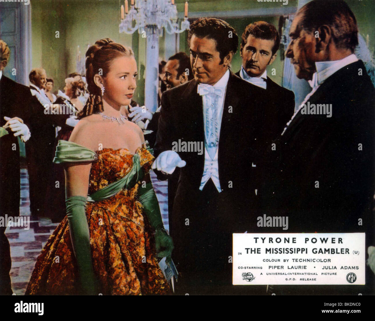 THE MISSISSIPPI GAMBLER (1953) PIPER LAURIE,TYRONE POWER,ROBERT WARWICK MGMB 006FOH Stock Photo