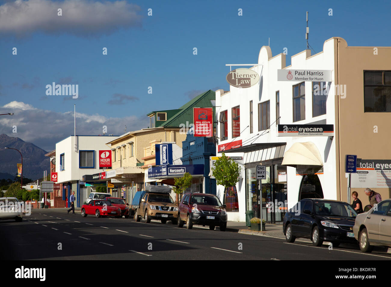 Main Road, Huonville, Huon Valley, Southern Tasmania, Australia Stock