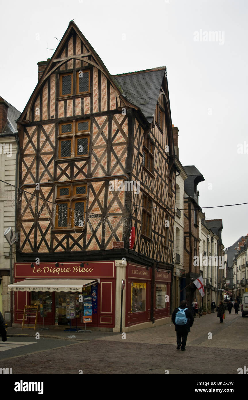 Medieval houses in Tours, France Stock Photo