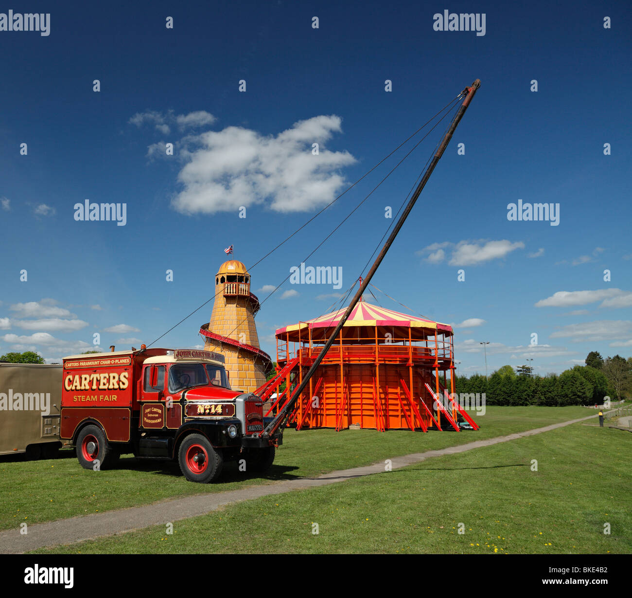 Traditional fairground, at Carters Steam Fair. Stock Photo