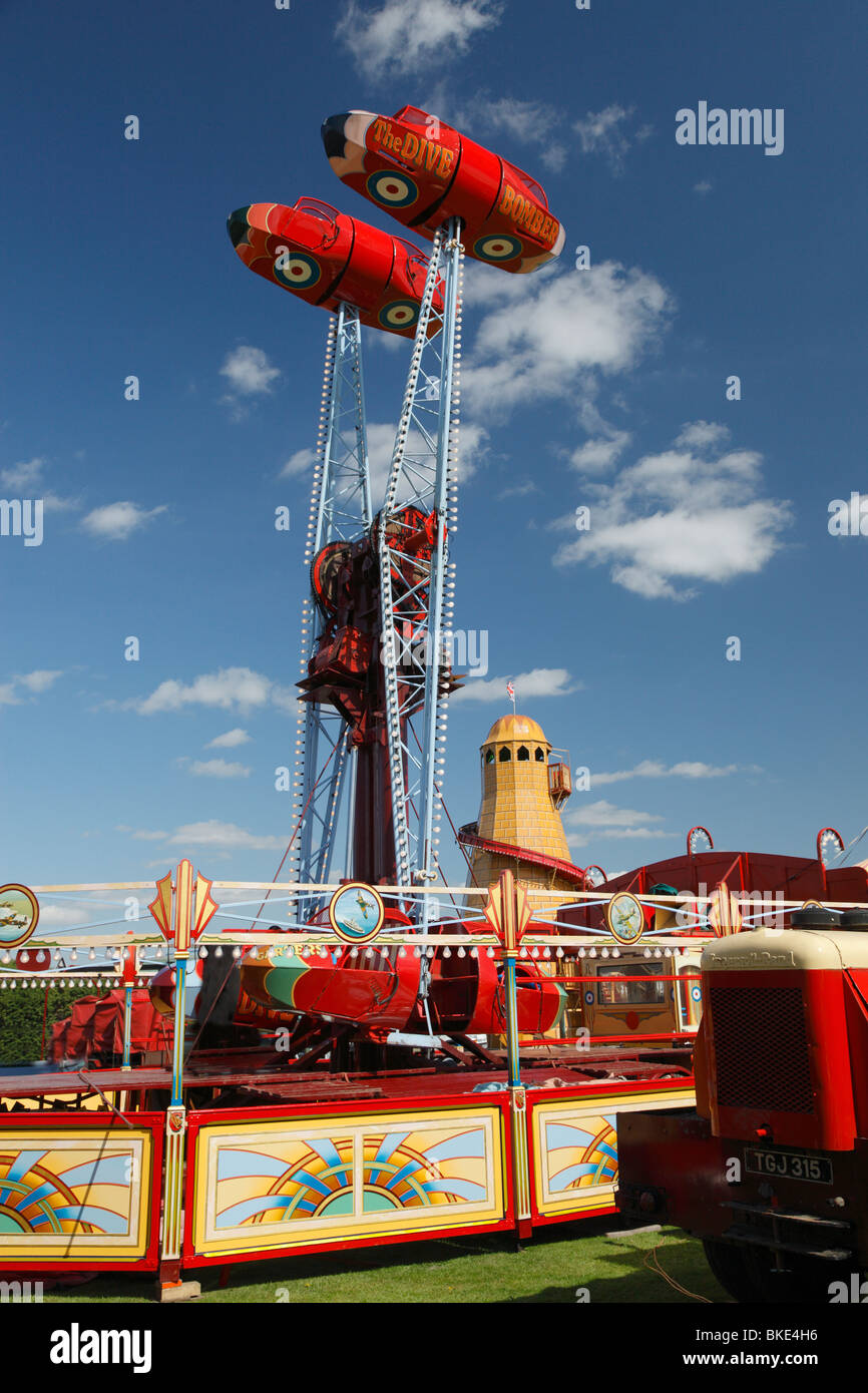 Colourful Traditional fairground ride, at Carters Steam Fair. Stock Photo