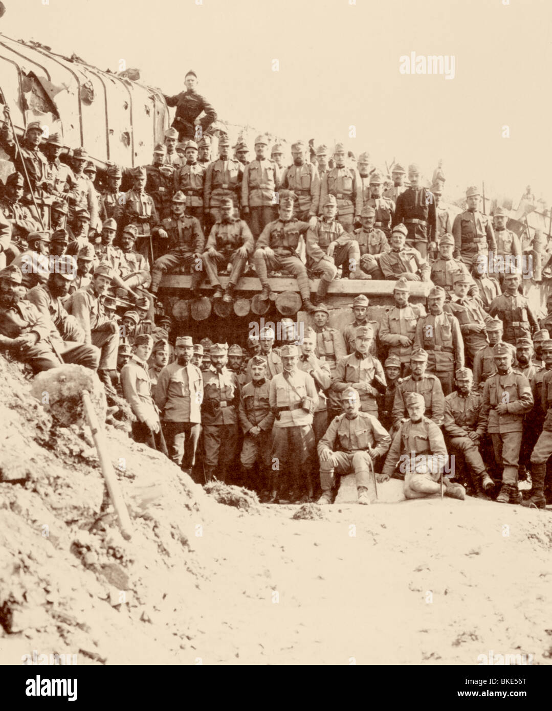 events, First World War / WWI, Italian Front, Kaiserschuetzen, garrison of the fort Sommo Alto, group picture, circa 1915, Stock Photo