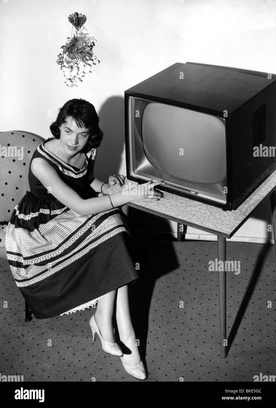 Grundig television set Black and White Stock Photos & Images