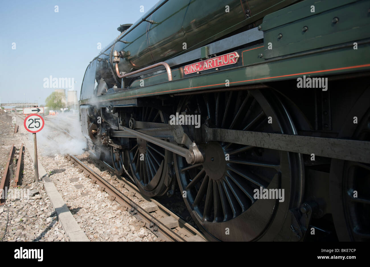 Southern Railway King Arthur Class Locomotive at Didcot Parkway Station with Excursion Train UK -1 Stock Photo