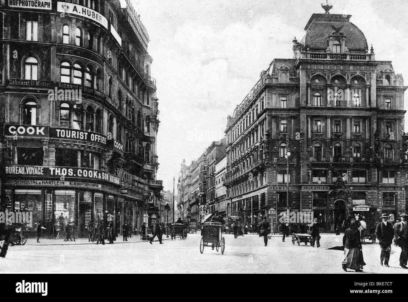 geography / travel, Austria, Vienna, Kaertnerstrasse with Stock im Eisen, circa 1910, Stock Photo