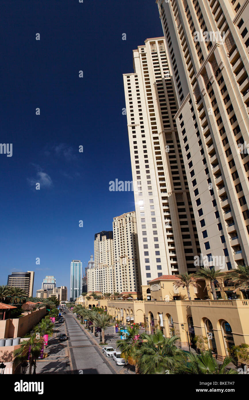 Jumeirah Beach Residence , skyscaper , Moevenpick Hotel, Stock Photo