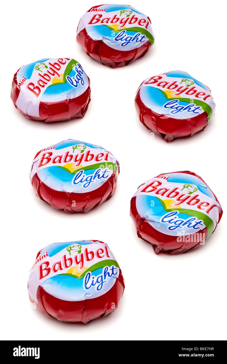 Six portions of Mini Babybel 120 gram natural cheese portions Light Stock Photo