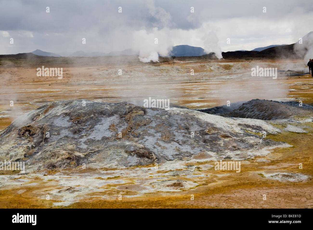 Sulphur deposits Hot springs Volcanic field Hverarönd Iceland Stock Photo