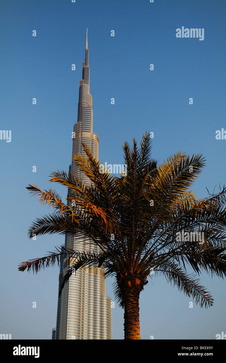 Burj Khalifa, highest Skycraper in the World, 828 meter, 2625 feet, Burj Dubai, Dubai United Arab Emirates Stock Photo