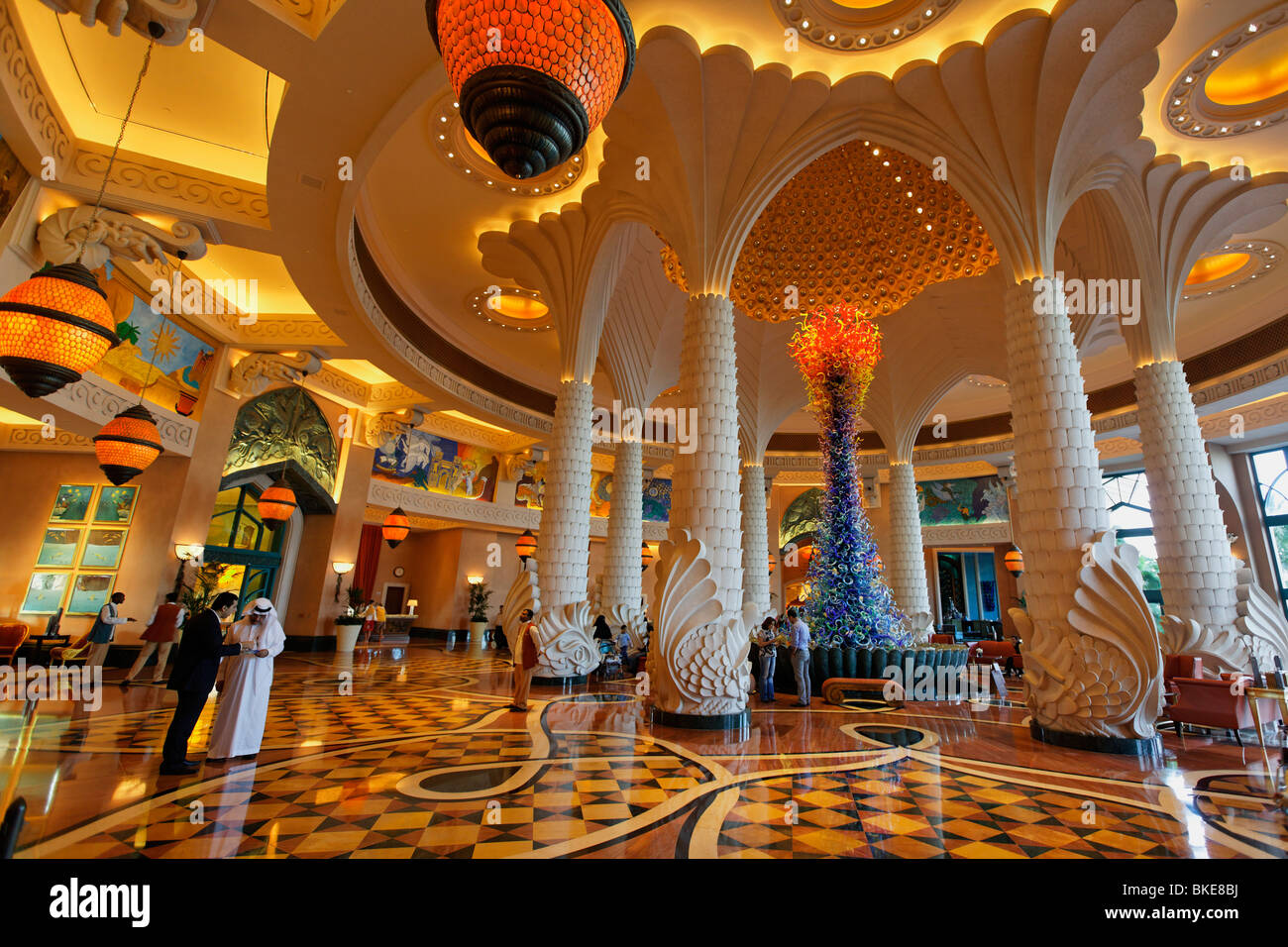 Lobby of Atlantis Hotel, The Palm Jumeirah, Dubai , Stock Photo