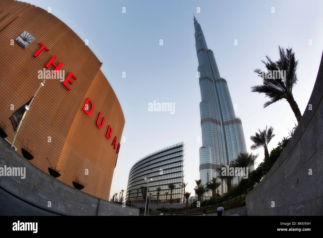 Dubai Mall, Burj Khalifa, highest Skycraper in the World, 828 meter, Burj Dubai, Dubai United Arab Emirates Stock Photo