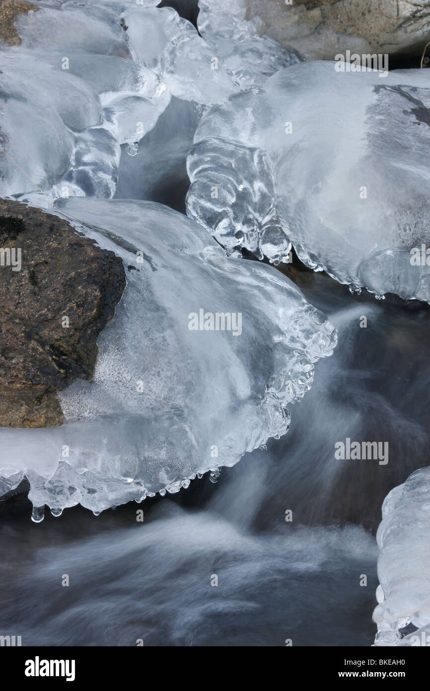 Icy stream, Highlands, Scotland Stock Photo