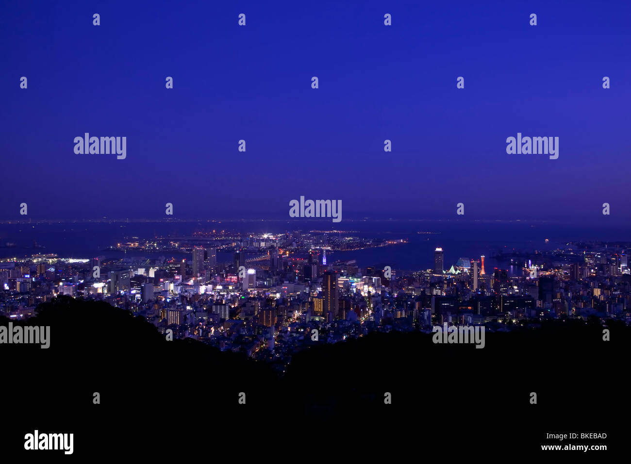 Night view of Kobe Stock Photo