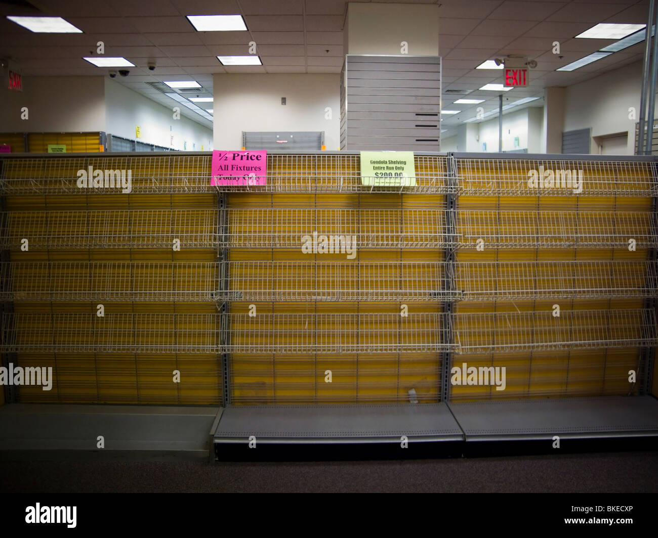 Fixtures are all that is left at a Circuit City electronics store in New  York