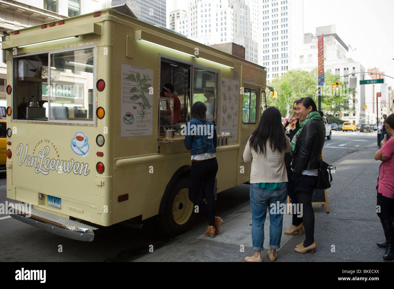 The Van Leeuwen artisan ice cream truck in Chelsea in New York Stock Photo