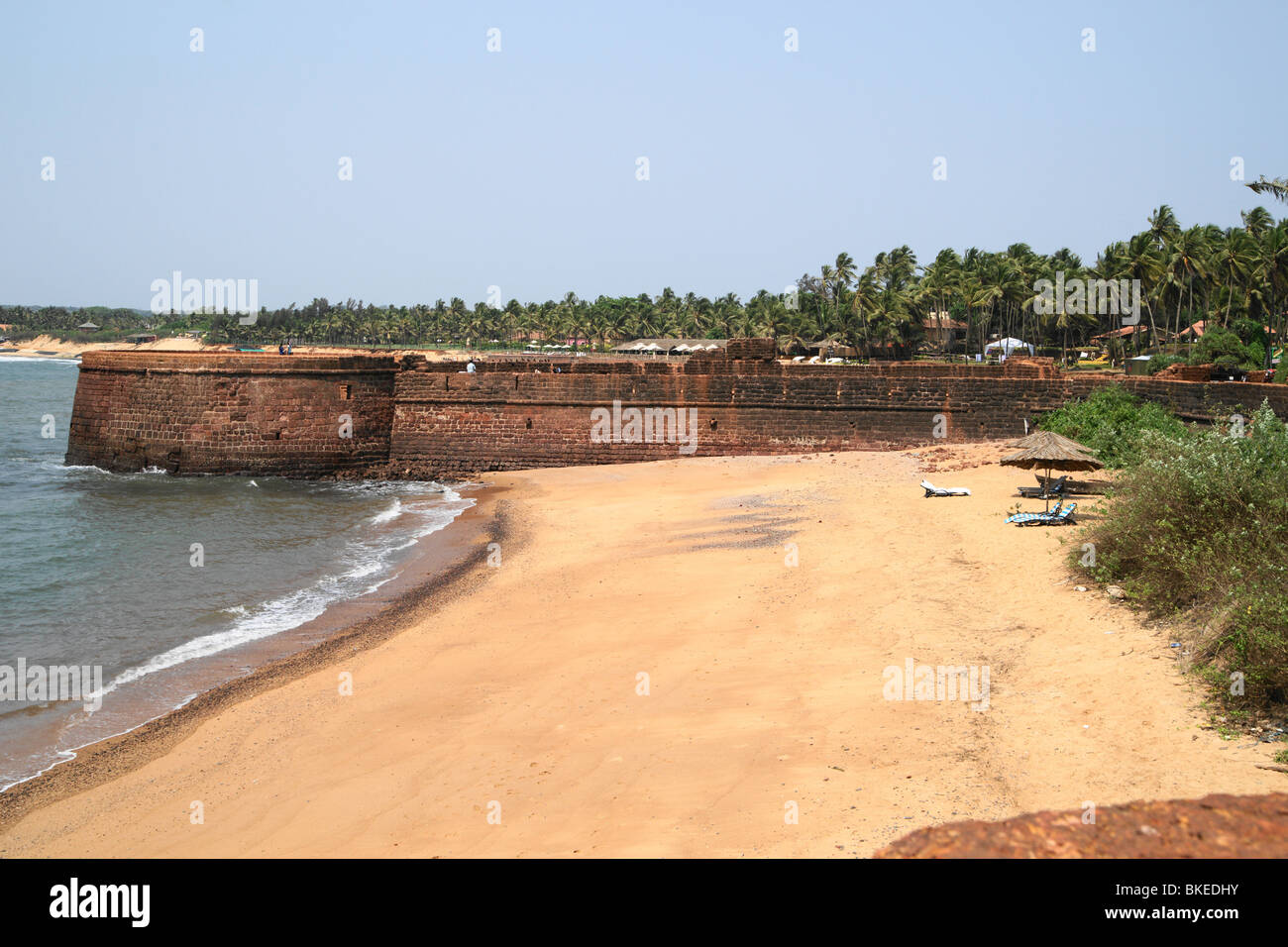 Aguada Fort  outer wall the inside is a jail Stock Photo