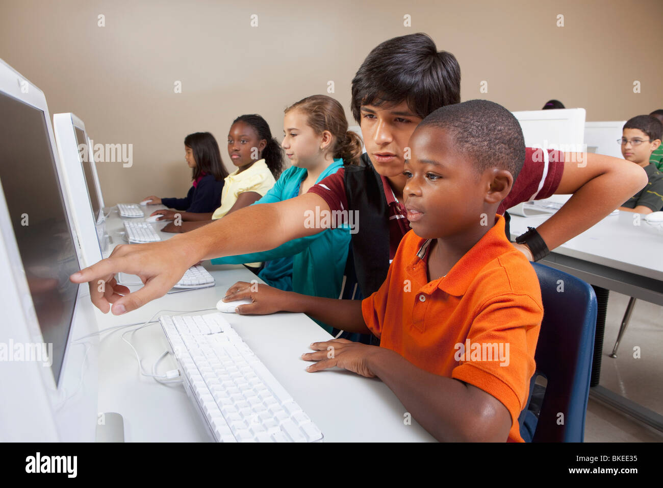 Students In Computer Class Stock Photo - Alamy