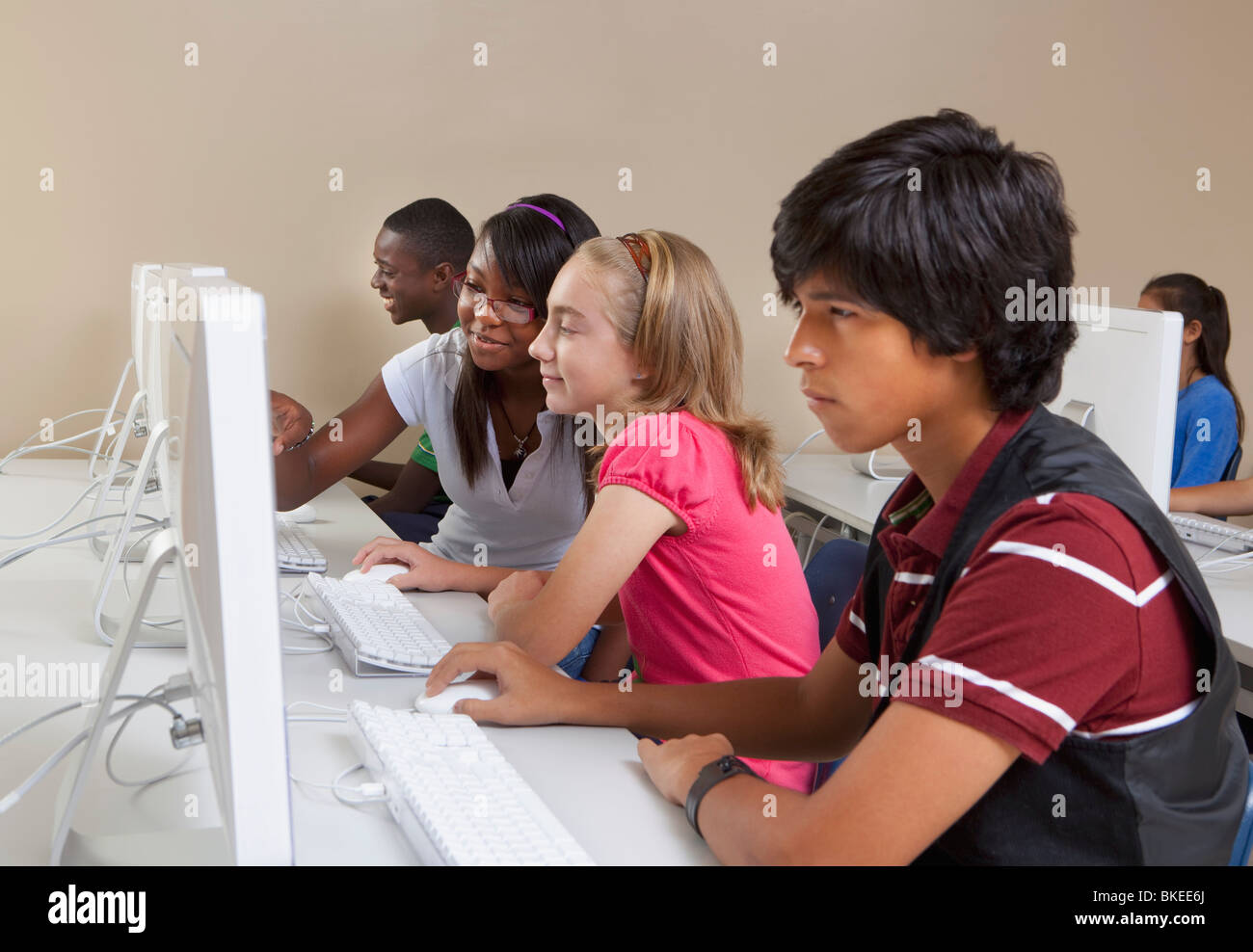 Students In Computer Class Stock Photo - Alamy
