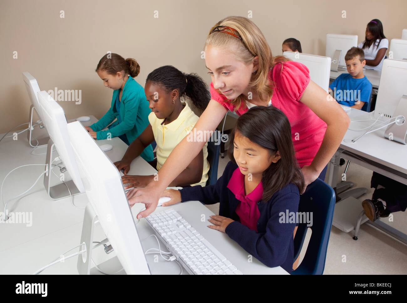 Students In Computer Class Stock Photo - Alamy