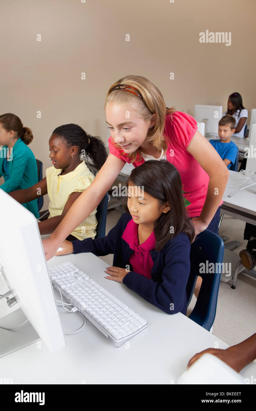 Students In Computer Class Stock Photo - Alamy