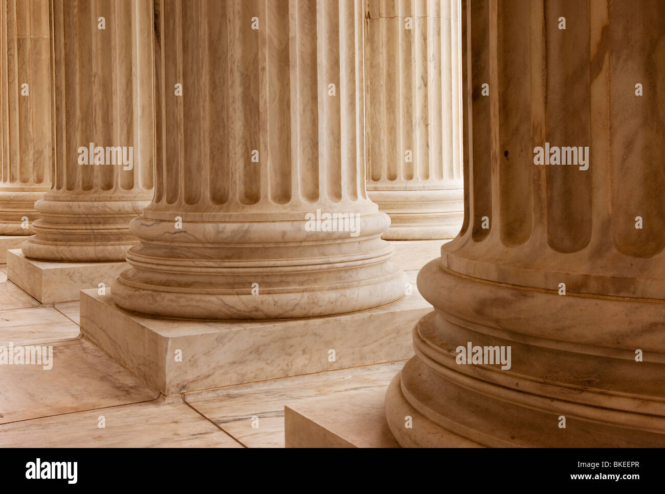 Columns at the US Supreme Court Building in Washington, DC, USA Stock Photo