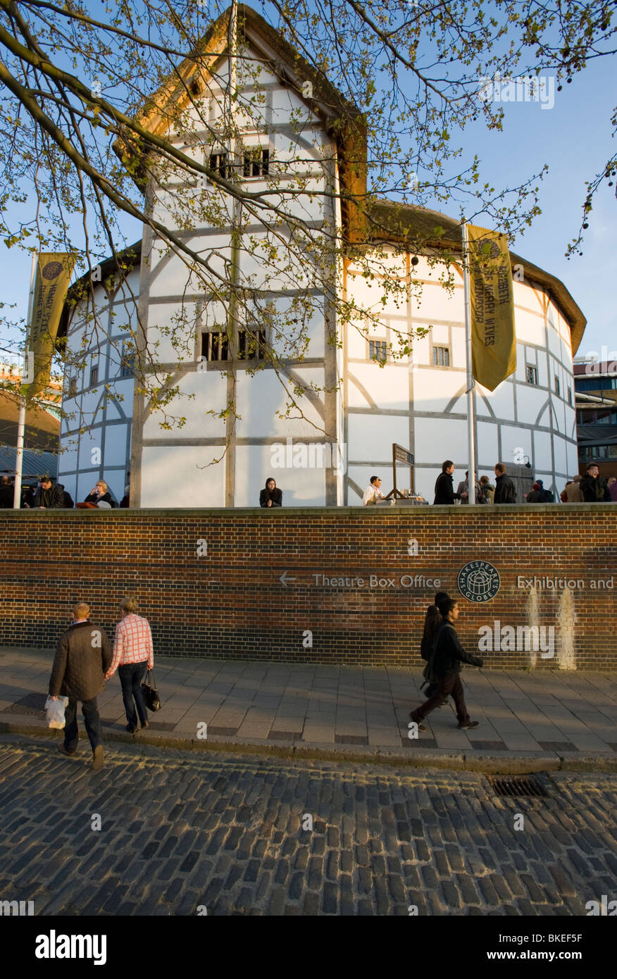 The Globe Theatre. On the banks of the River Thames, London, England, UK. Stock Photo