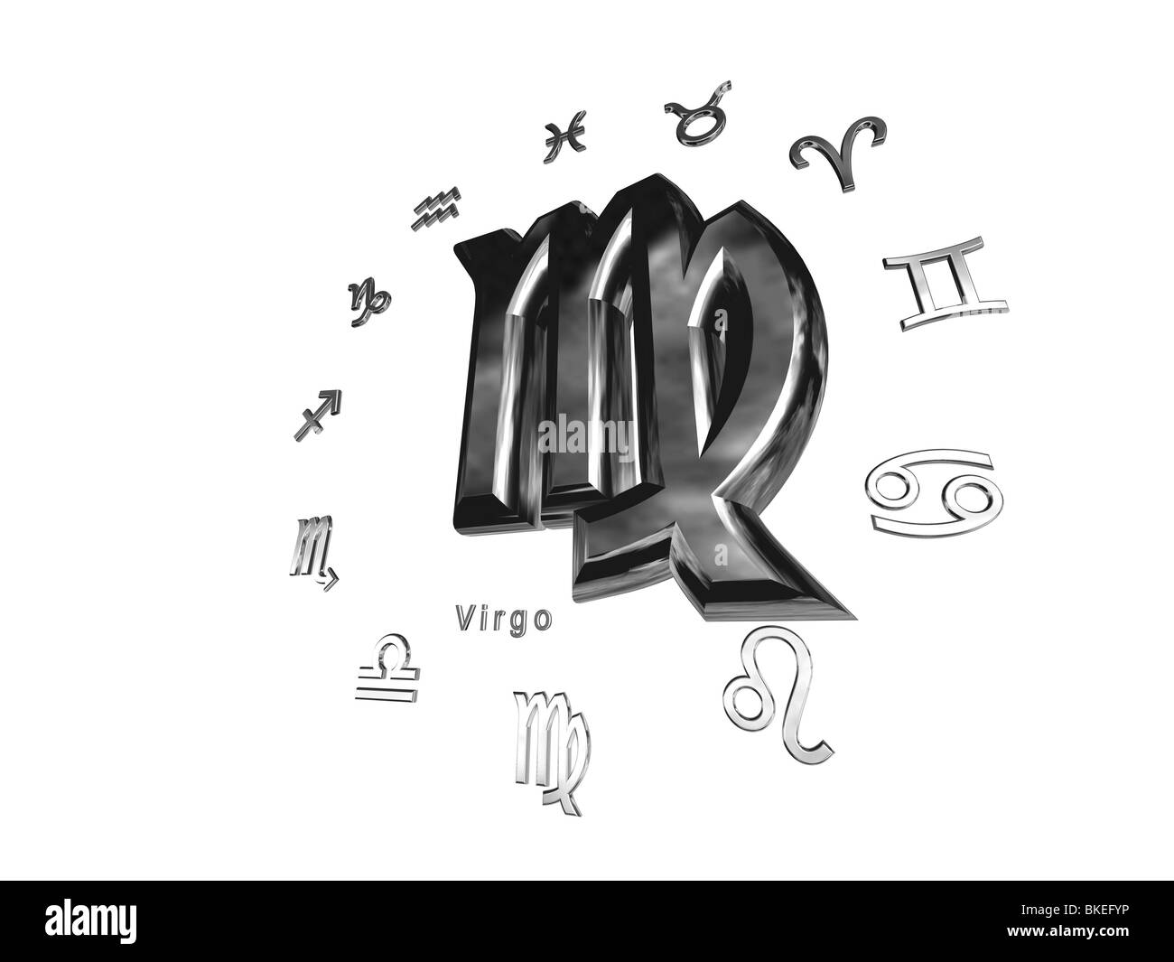 3d Zodiac Signs Virgo On White Background Stock Photo Alamy
