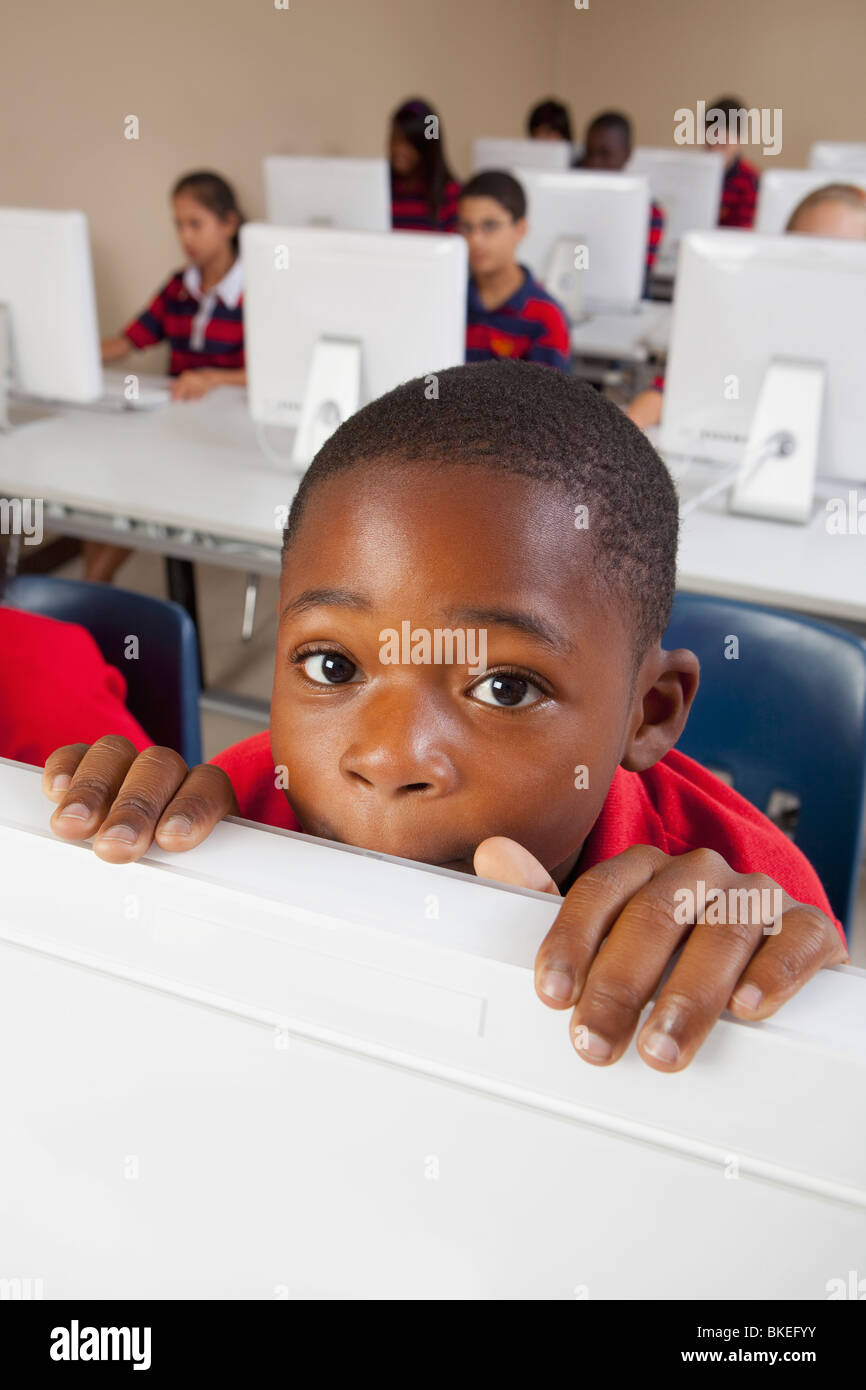 Students In Computer Class Stock Photo - Alamy