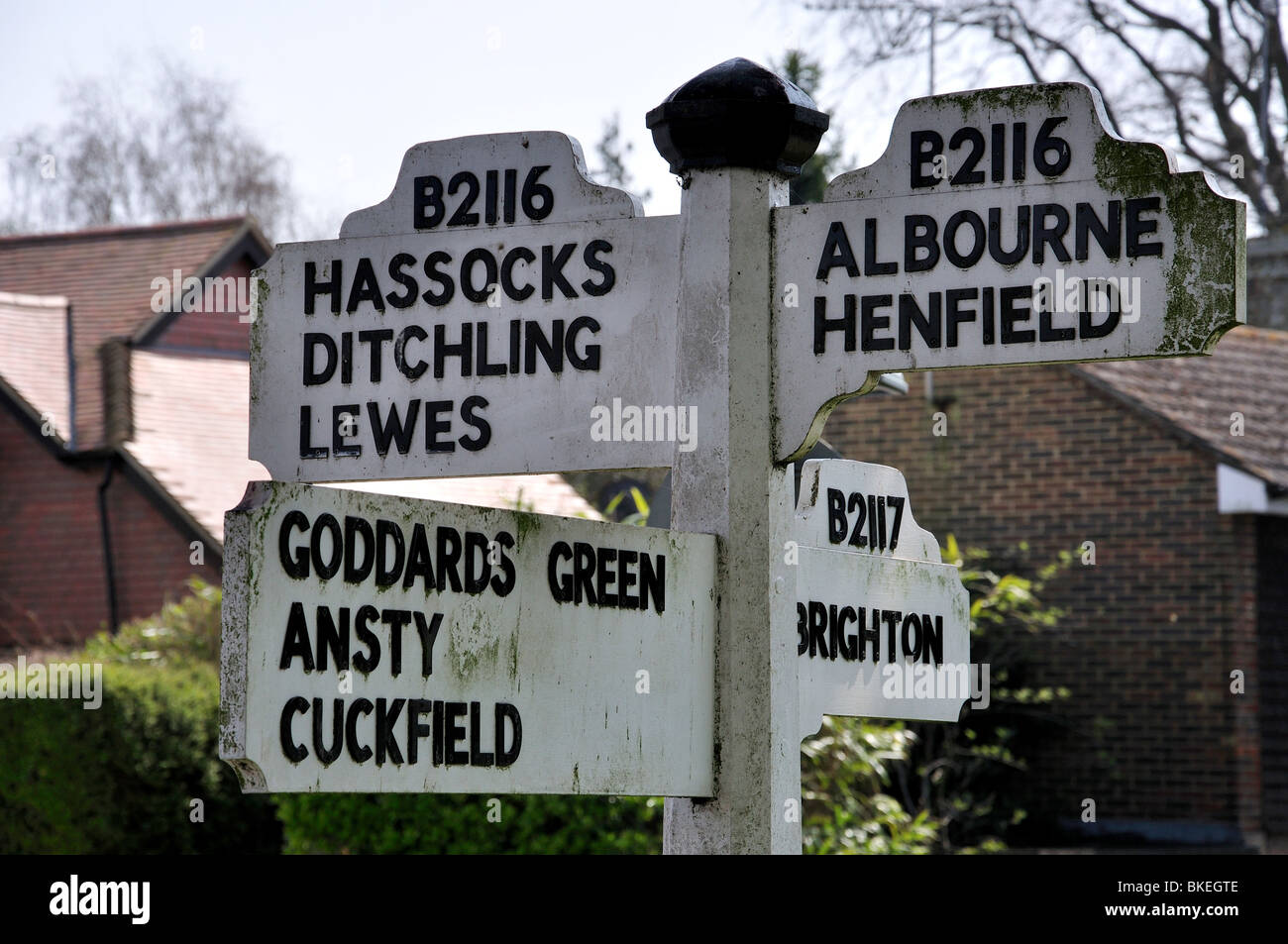 Period street sign, High Street, Hurstpierpoint, West Sussex, England, United Kingdom Stock Photo