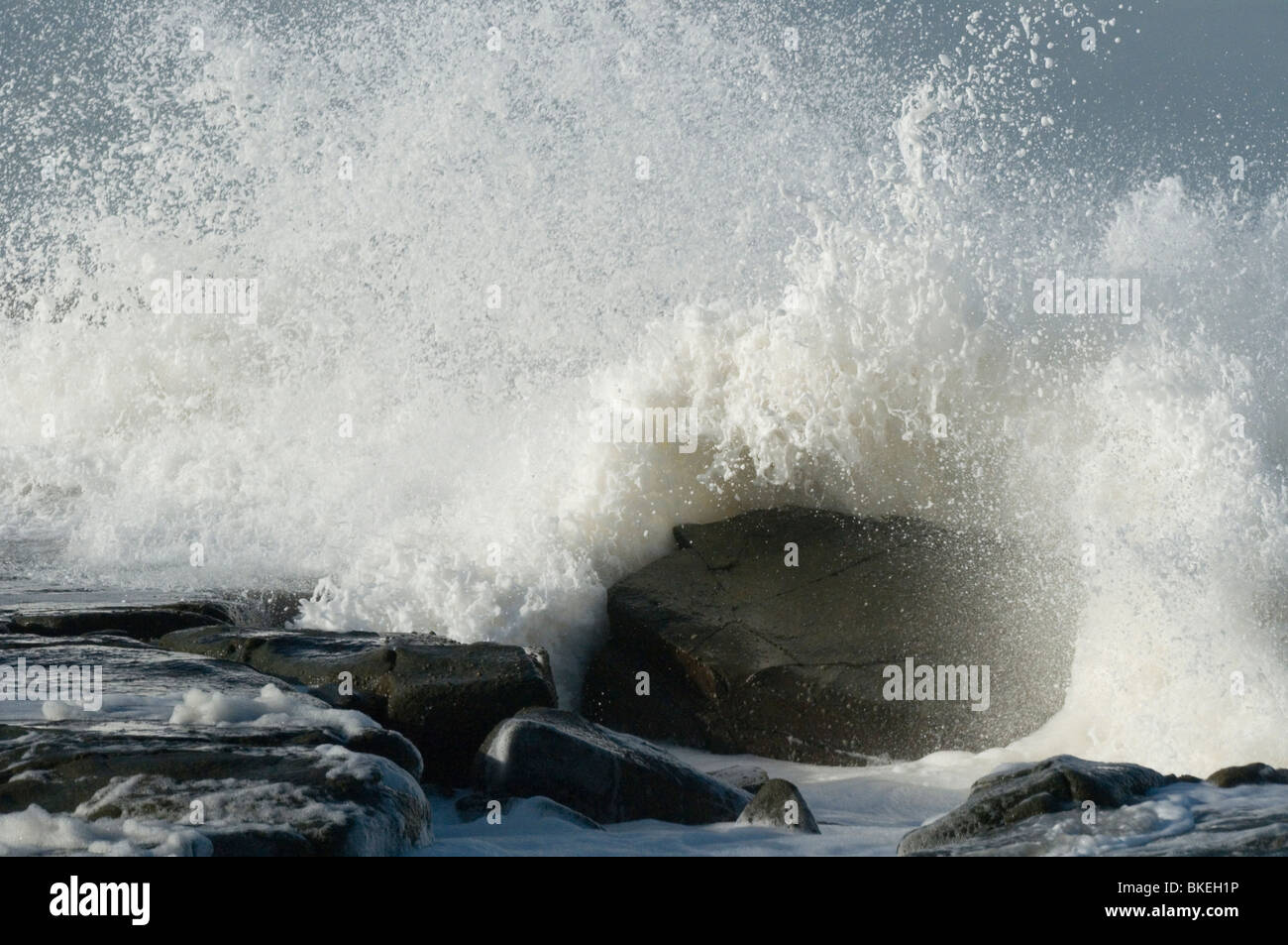 Waves breaking at Mooloolaba on the Sunshine Coast, Australia Stock Photo