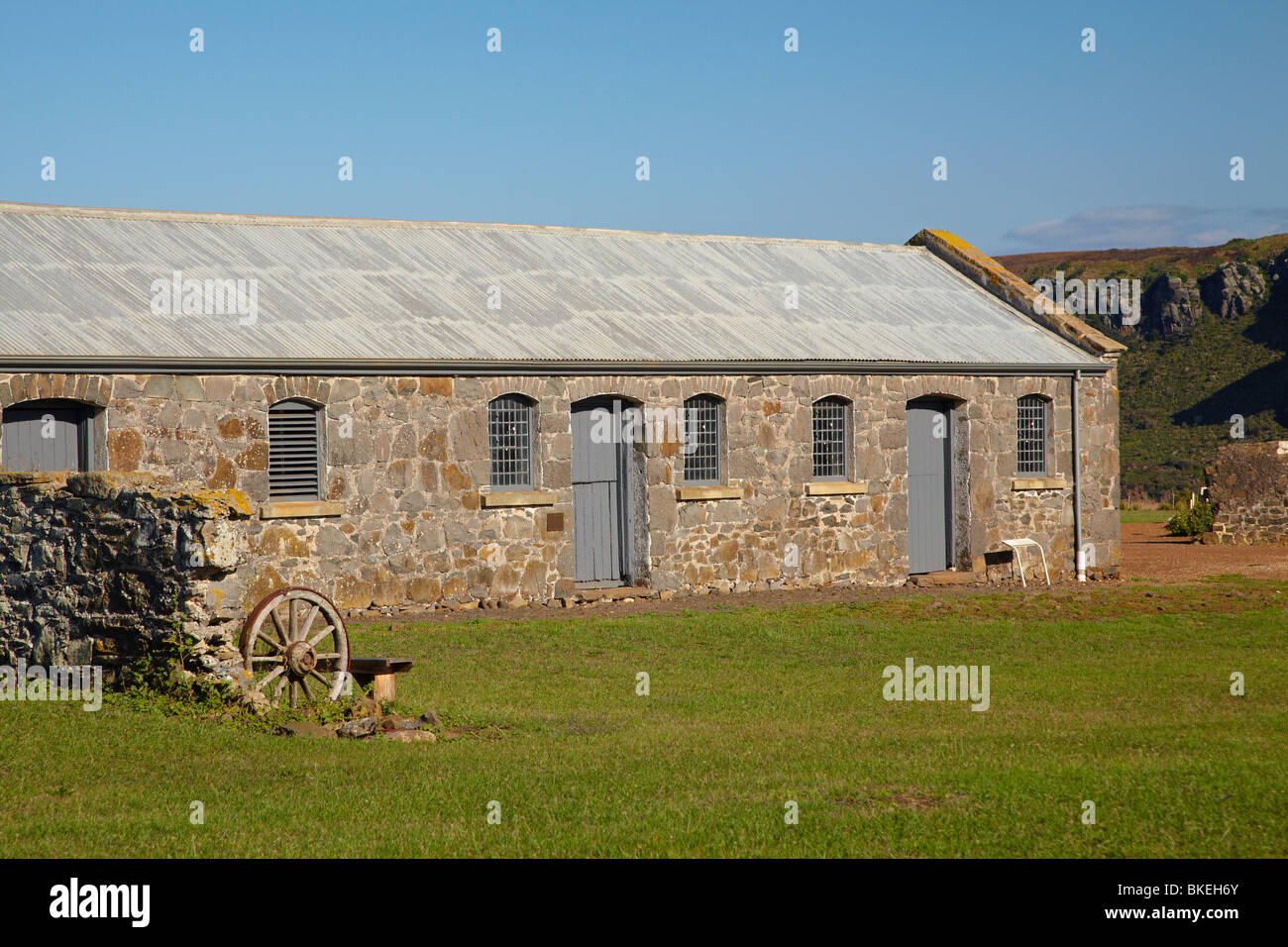 Historic Farm Building, Highfield Historic Site, Stanley, Northwest Tasmania, Australia Stock Photo