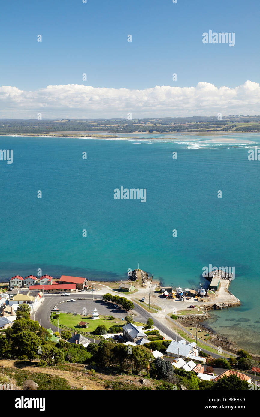 Sawyer Bay and Stanley, seen from The Nut, Circular Head, Northwest Tasmania, Australia Stock Photo