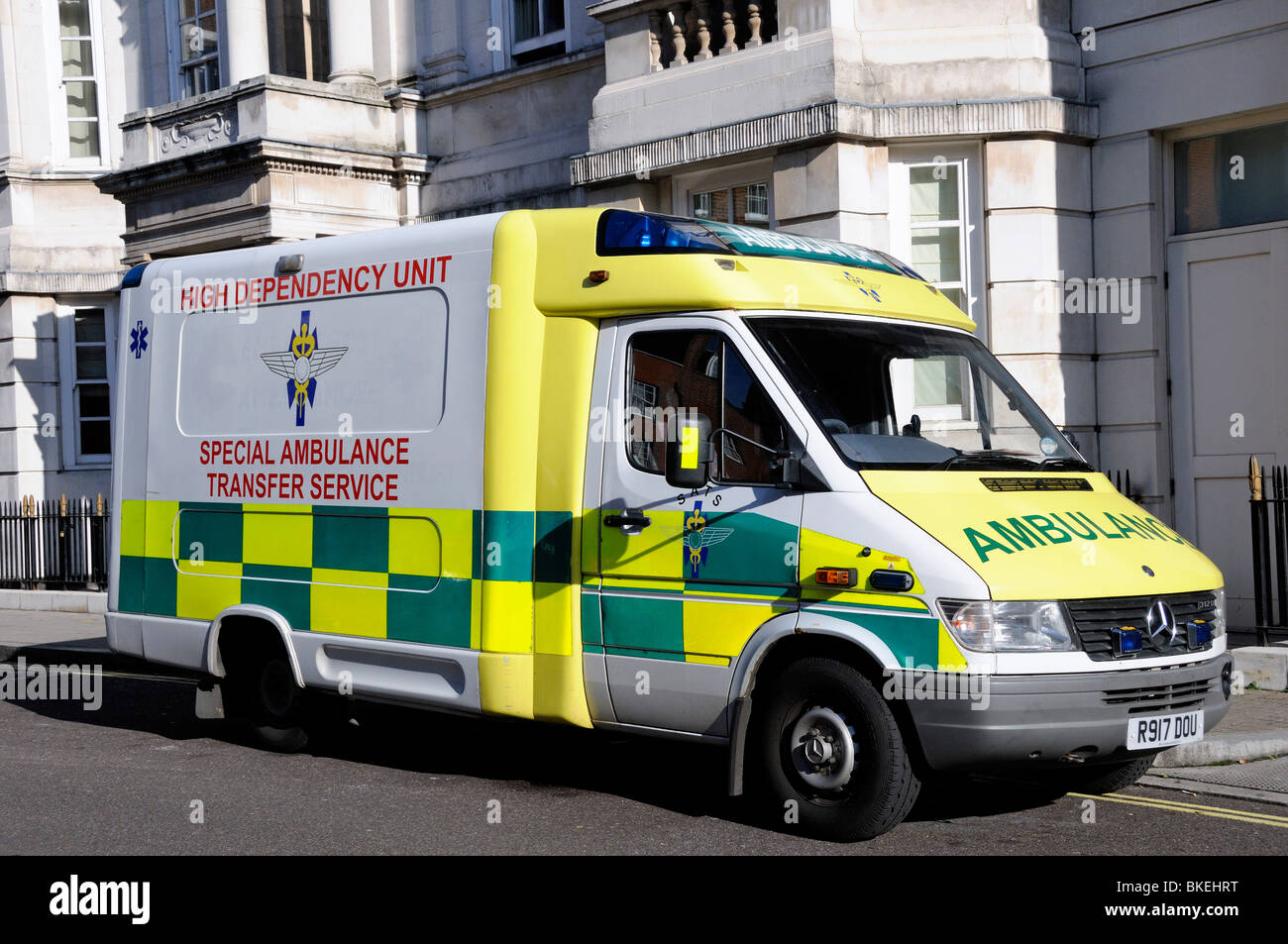 High dependency unit Special Ambulance Transfer Service outside The Heart Hospital London England UK Stock Photo