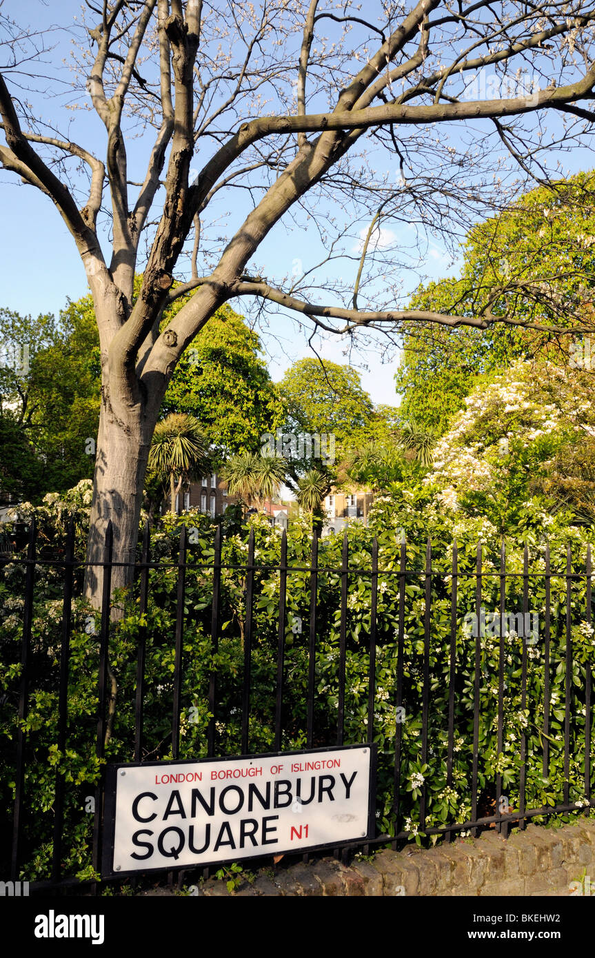 Canonbury Square and street sign Islington London England UK Stock