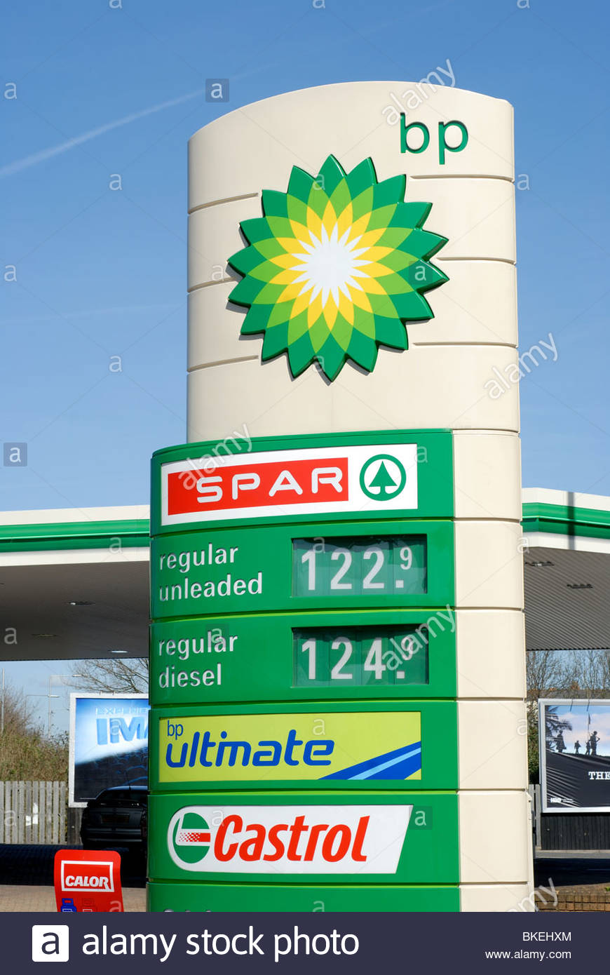 Petrol Station Gas Price Bp Stock Photos & Petrol Station Gas Price Bp