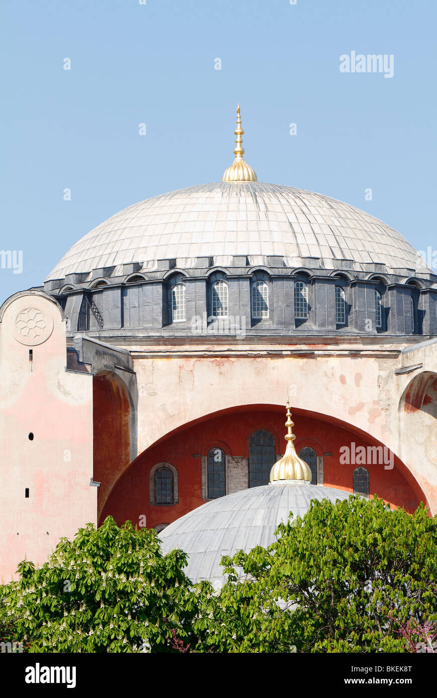 Dome of Ayasofya (Hagia Sophia, Aya Sofia, St. Sophia) Basilica - Cathedral - Mosque, Istanbul Turkey, April 2010 Stock Photo