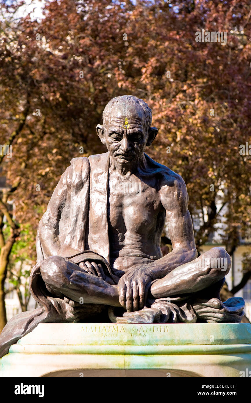 Memorial to Gandhi in Tavistock Square, Bloomsbury, London, United Kingdom Stock Photo