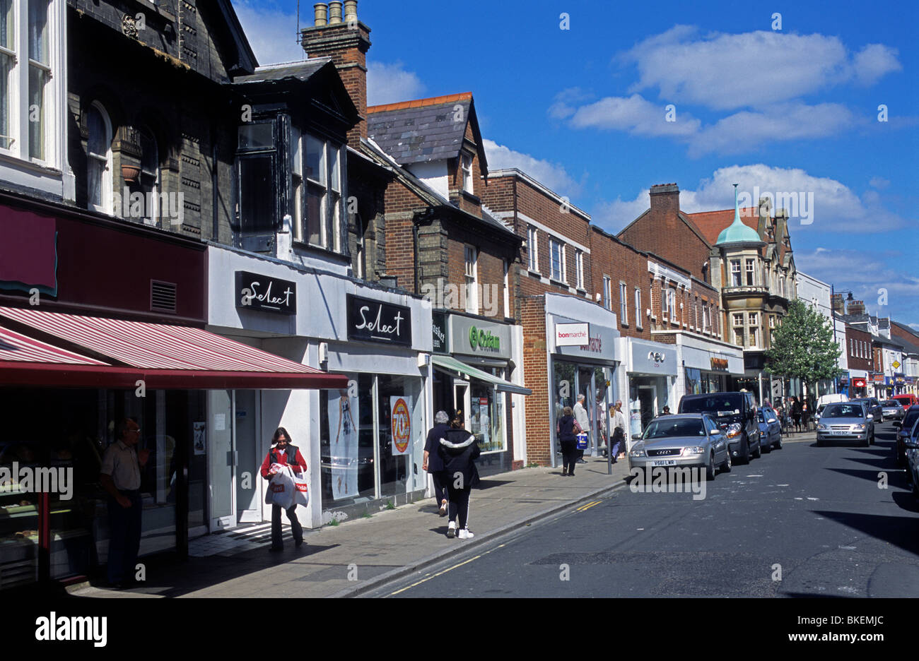 Hamilton Road, the main shopping street in Felixstowe, Suffolk, UK
