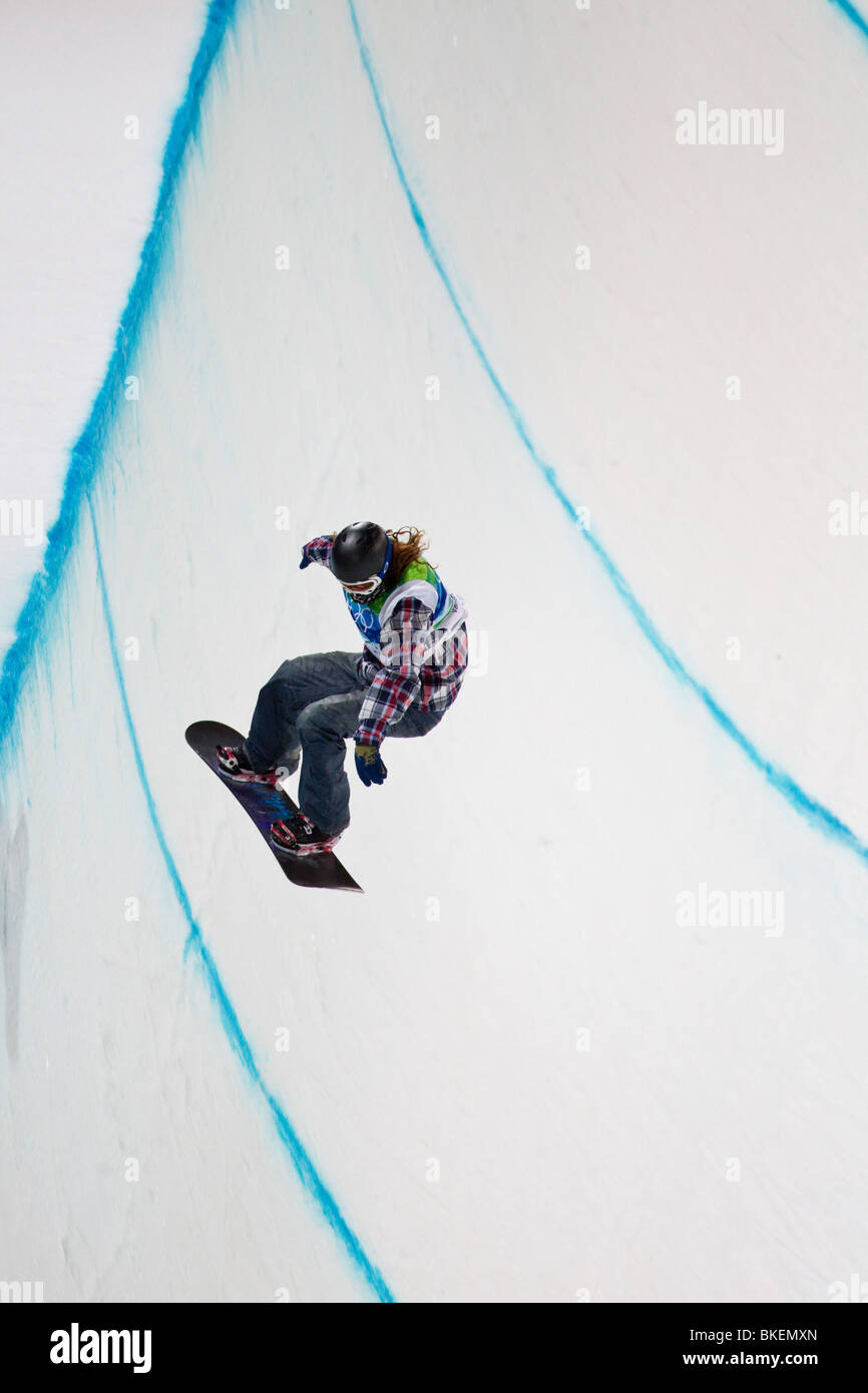 Shaun White (USA), wins the gold medal in the Men's Snowboard Halfpipe