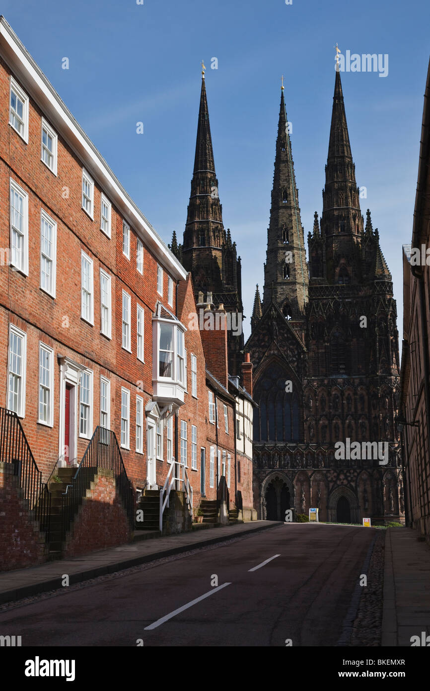 Lichfield Cathedral and the cathedral close, Lichfield, Staffordshire