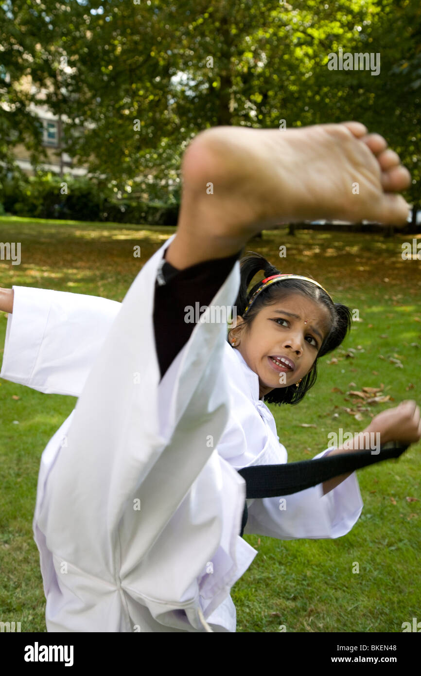Karate girl Stock Photo Alamy