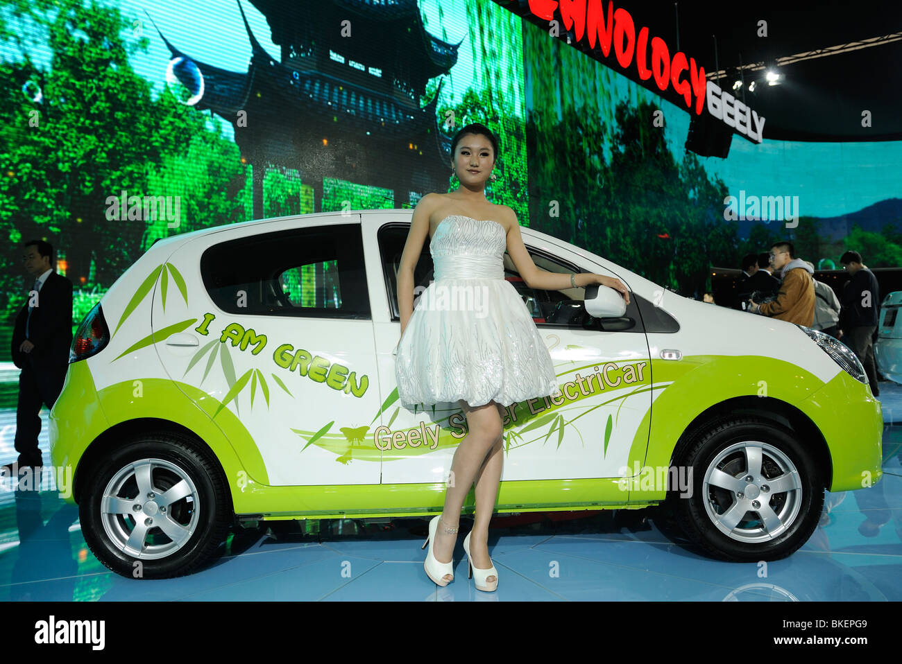Geely's electronic-energy car at Beijing Auto Show 2010. Stock Photo