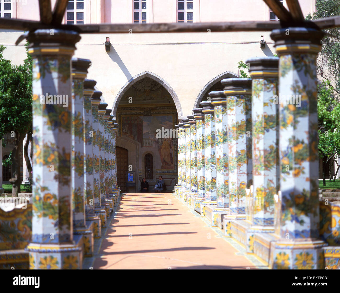 Majolica tiling, Convent Santa Chiara, Spaccanapoli, Naples, Campania Region, Italy Stock Photo