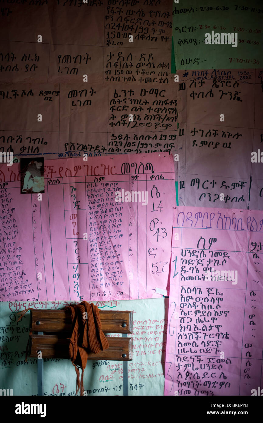 Handwritten amharic notices on wall Stock Photo Alamy