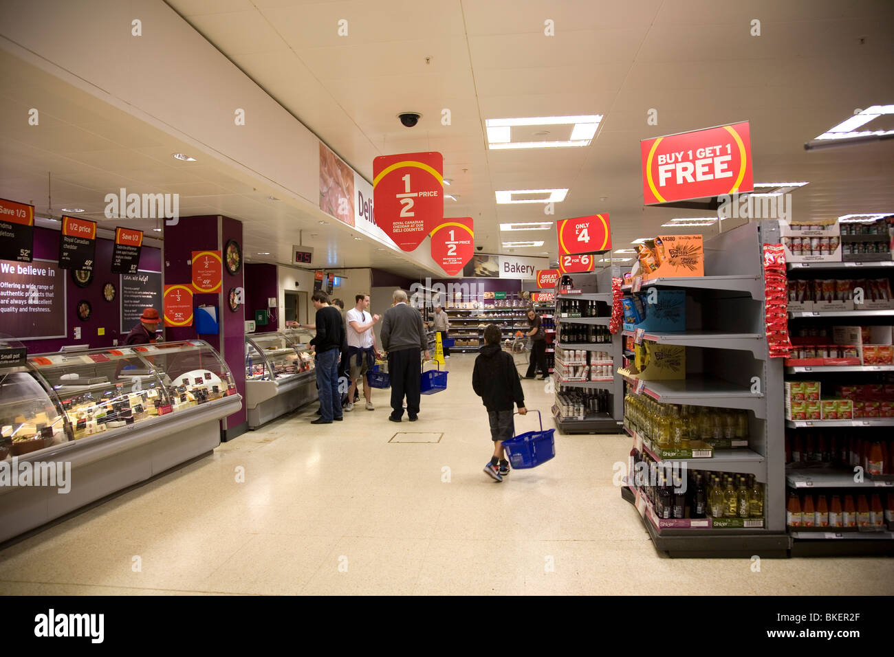 Sainsbury's deli aisle and shop floor Stock Photo