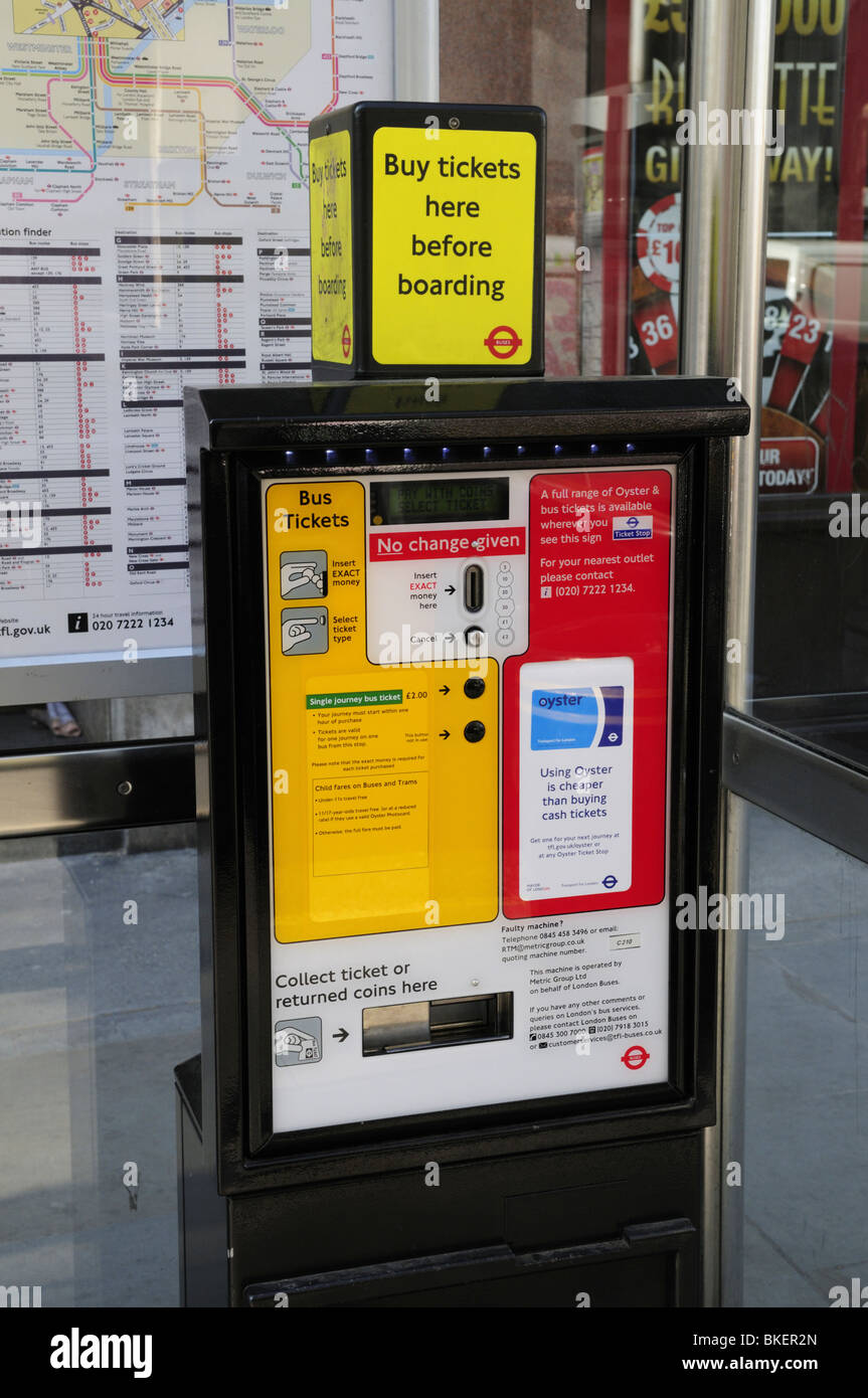 A Bus Ticket Vending Machine, London, England, UK Stock Photo