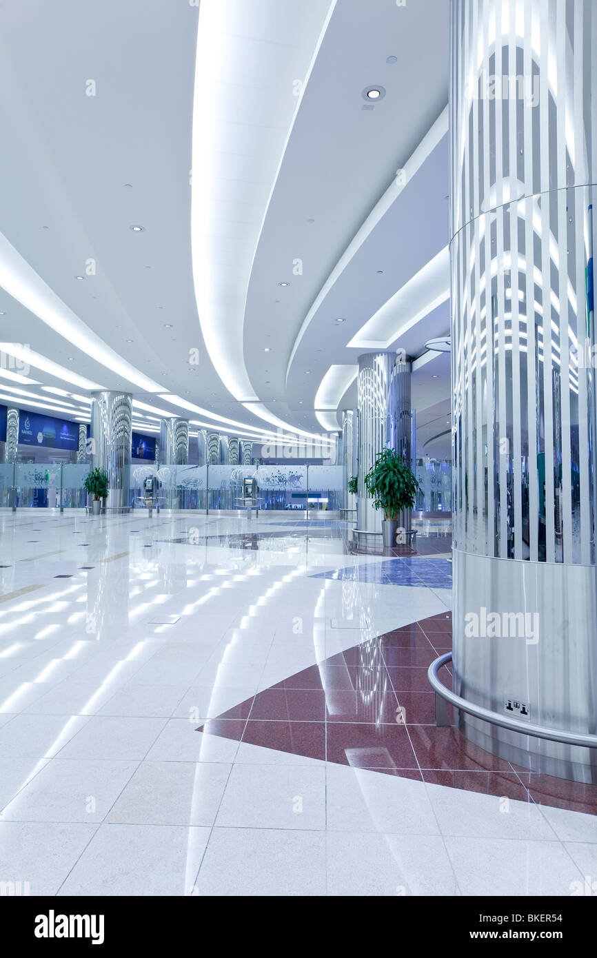 The modern Emirates Terminal 3, Dubai International Airport, Dubai, United Arab Emirates, UAE Stock Photo