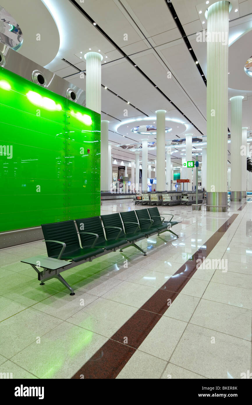UAE, United Arab Emirates, Dubai, Dubai International Airport, Terminal 3, Arrivals Hall Stock Photo