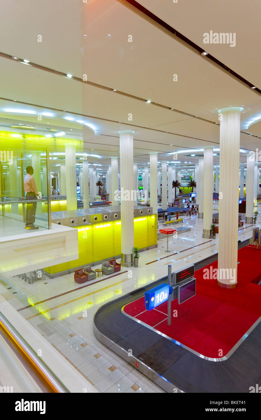 UAE, United Arab Emirates, Dubai, Dubai International Airport, Terminal 3, Baggage Carousel in the Arrivals Hall Stock Photo
